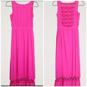 Barbiecore Dress. Hot Pink/Magenta Maxi Dress Gianni Bini. Size 10